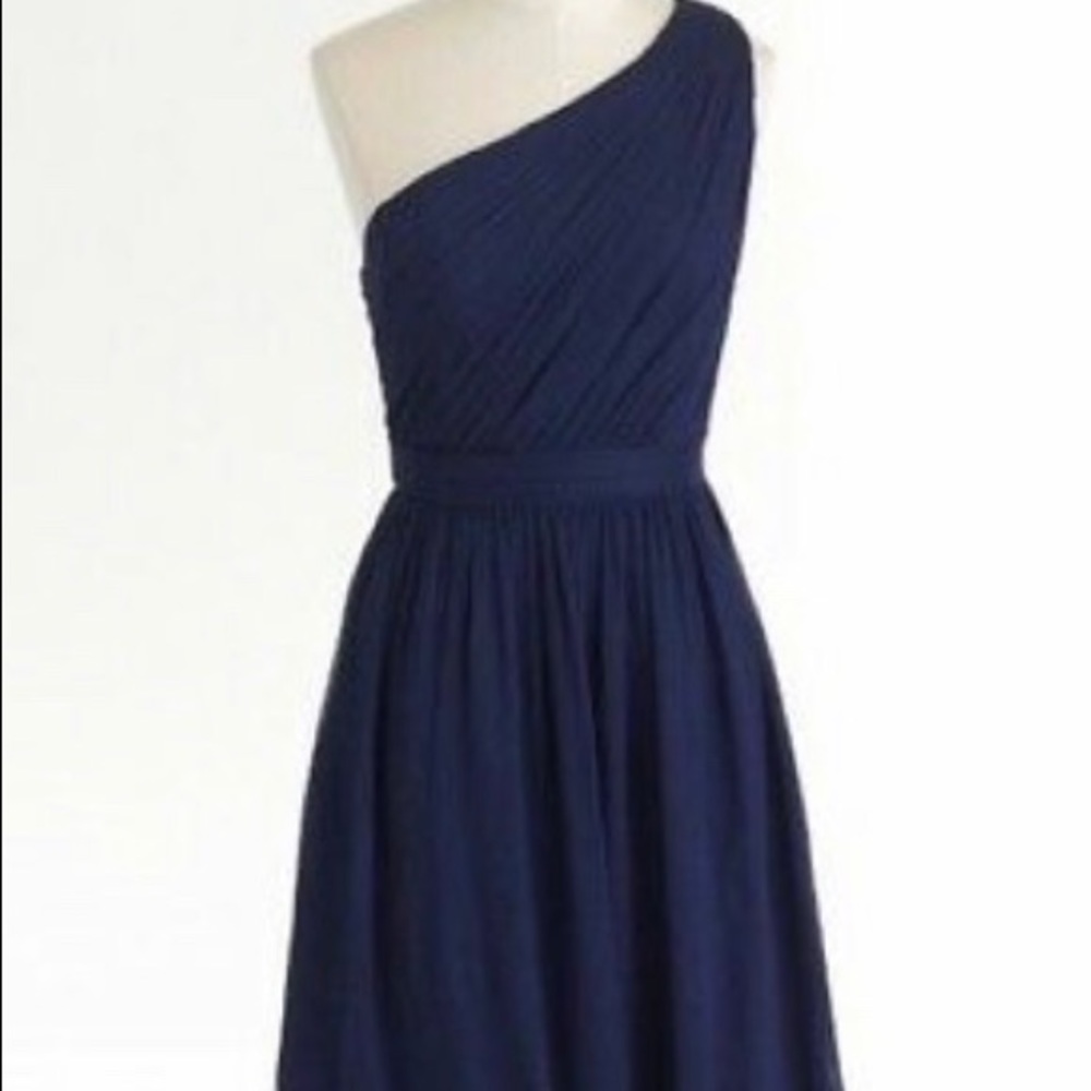 J.Crew Silk Chiffon One-Shoulder Dress - Petite